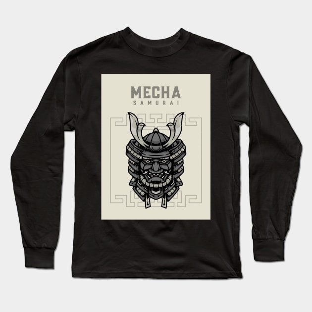 Mecha Samurai Long Sleeve T-Shirt by AladdinHub
